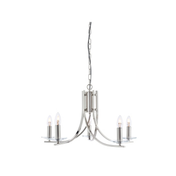 Svietidlá Searchlight - Ascona 5Lt Pendant - 
Satin Silver & Clear Glass Sconces | KÓD: 4165-5SS