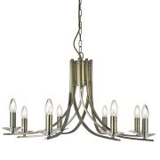 Ascona 8Lt Pendant - Antique Brass & Clear Glass Sconces