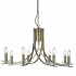 Ascona 5Lt Pendant - Antique Brass & Clear Glass Sconces