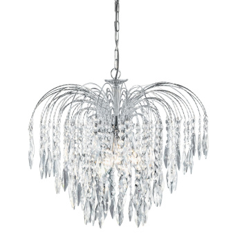 Svietidlá Searchlight - Waterfall 5Lt Pendant  - Chrome Metal & Crystal | KÓD: 4175-5