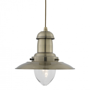 Svietidlá Searchlight - Fisherman Pendant  - Antique Brass Metal & Glass | KÓD: 4301AB