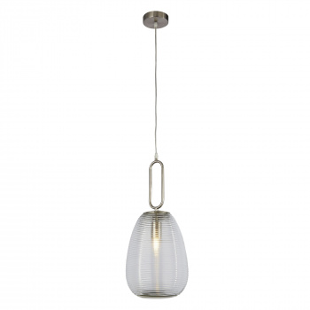 Svietidlá Searchlight - Elixir Pendant - Satin Nickel Metal & Ribbed Glass | KÓD: 43581-1SN