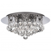 Hanna 4Lt Flush - Chrome & Clear Crystal Pyramid Drops, IP44