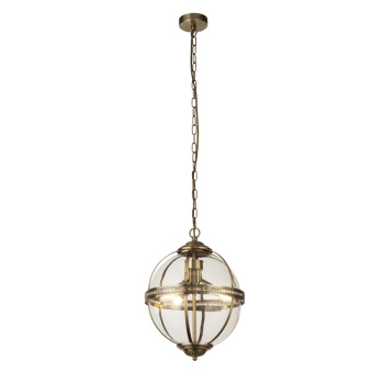 Svietidlá Searchlight - Coronet 3Lt Pendant - Antique Brass Metal & Glass | KÓD: 44213-3AB
