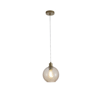 Svietidlá Searchlight - Radiance 1Lt Pendant, Gold Metal and Champagne Glass | KÓD: 44520CP