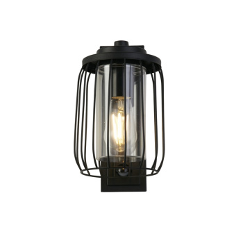 Svietidlá Searchlight - Reed 1Lt Wall Light with PIR , Black Metal and PC Shade | KÓD: 44610BK-PIR