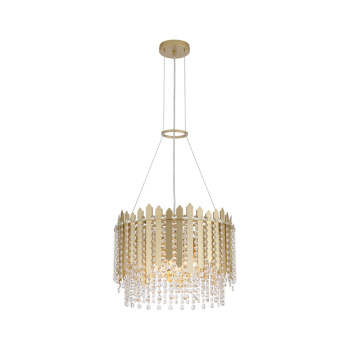 Svietidlá Searchlight - Spear 8Lt Pendant, Gold Metal with Clear Crystal | KÓD: 44710-8GO