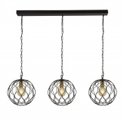 HONEYCOMB 1LT DOUBLE LAYERED MESH FLOOR LAMP - BLACK OUTER WITH GOLD INNER