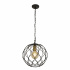 Finesse Pendant with Wave Detail - Black & Gold Lampholder