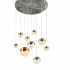 STARBURST 10LT CHROME PENDANT WITH CLEAR GLASS BEAD DETAIL