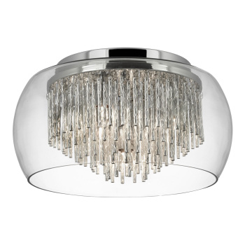 Svietidlá Searchlight - Curva 4Lt Flush - Chrome Metal & Crystal Glass | KÓD: 4624-4CC