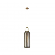 PIPETTE 1LT  PENDANT, BRASS WITH ACID GLASS