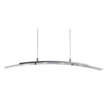 Svietidlá Searchlight - Curve 4Lt Pendant - Satin Silver Metal & Frosted Glass | KÓD: 5064-4SS