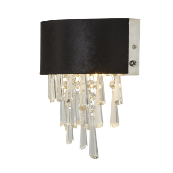 Svietidlá Searchlight - Glamour 2Lt Wall Light - Black Velvet & Clear Crystal | KÓD: 50818-2BK