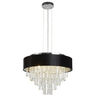 Glamour 5Lt Pendant/Semi-Flush- Black Velvet & Clear Crystal - 50818-5BK 50818-5BK
