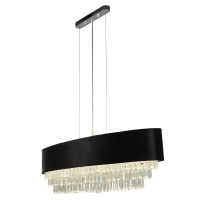 Glamour 8Lt Oval Pendant - Black Velvet & Clear Crystal - 50818-8BK 50818-8BK
