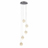 Allure 5Lt LED Multi Drop Pendant - Metal with Clear Acrylic