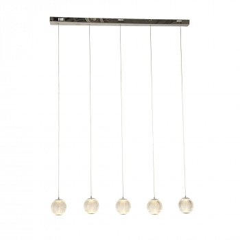 Svietidlá Searchlight - Allure 5Lt Bar Pendant - Chrome Metal & Clear Acrylic | KÓD: 51485-5CC
