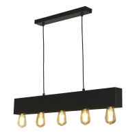 Piano 5Lt Diner Bar Pendant - Matt Black Metal - 51607-5BK 51607-5BK