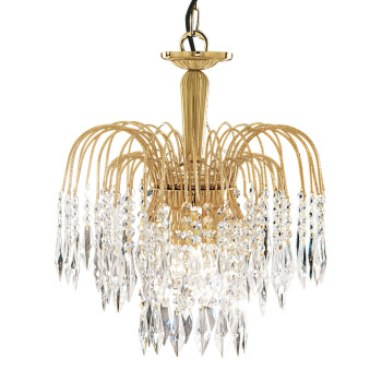 Svietidlá Searchlight - Waterfall 3Lt Pendant - Gold Metal & Crystal | KÓD: 5173-3
