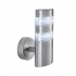INDIA LED OUTDOOR WALL LIGHT - SATIN SILVER  OVAL 24 LEDS