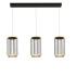 Circolo 3Lt Cage LED Bar Pendant - Black Metal