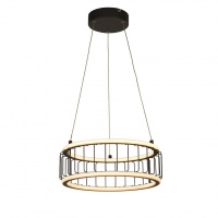 Circolo Cage Drum Pendant - Black Metal & White Silicon - 54213-1BK 54213-1BK