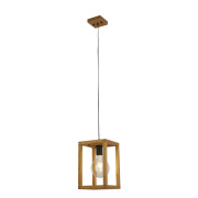 Square Table Lamp - Wood & Metal