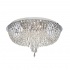 ORION - 9LT CEILING FLUSH, CHROME WITH CLEAR CRYSTAL GLASS BUTTON INSERTS & DROPS