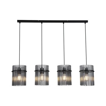 Svietidlá Searchlight - Swizzle 4Lt Bar Pendant, Matt Black Metal with Smoked Rods | KÓD: 55620-4SM