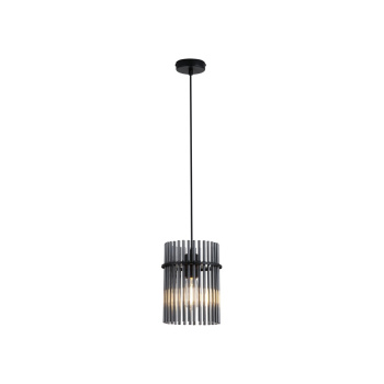 Svietidlá Searchlight - Swizzle 1Lt Pendant, Matt Black Metal with Smoked Rods | KÓD: 55620SM