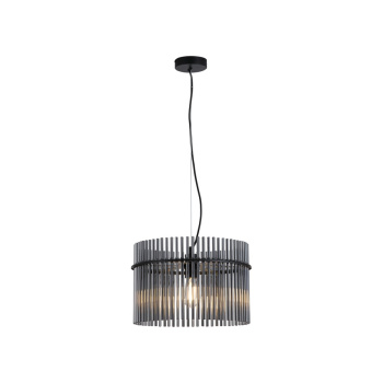 Svietidlá Searchlight - Swizzle 1Lt Pendant, Matt Black Metal with Smoked Rods Dia. | KÓD: 55621SM