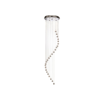 Svietidlá Searchlight - Hallway 5Lt Multi-Drop Pendant- Chrome Metal & Clear Crystal | KÓD: 5742CC