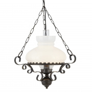 Bellis II 9Lt Pendant - Antique Brass & Clear Glass Shade