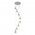 STARBURST 8LT CHROME PENDANT WITH CLEAR GLASS BEAD DETAIL