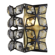 Iris Wall Light - Brass, Black Metal & Crystal