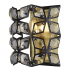 Iris 6Lt Pendant - Brass, Black Metal & Crystal