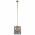 Iris 5Lt Pendant - Brass, Black Metal & Crystal