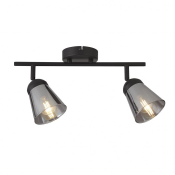 Svietidlá Searchlight - Mega 2Lt Spotlight - Black Metal & Smoked Glass | KÓD: 61170-2SM