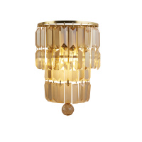 Empire 2LT Wall Light, Satin Brass Metal & Champagne Crystal - 61321-2SB 61321-2SB