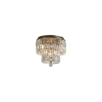 Svietidlá Searchlight - Empire 4Lt Flush - Antique Brass Metal & Clear Crystal | KÓD: 61321-4AB