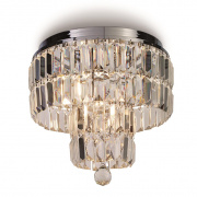 4LT CEILING LIGHT, CHROME WITH CLEAR GLASS. IP44.