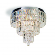 4LT CEILING LIGHT, CHROME WITH CLEAR GLASS. IP44.