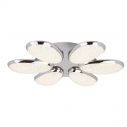 LORI 3LT LED CEILING FLUSH, CRUSHED ICE EFFECT SHADE, CHROME - NOT DIMMABLE
