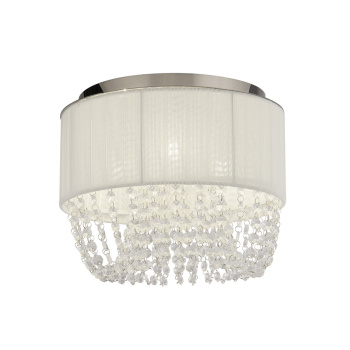 Svietidlá Searchlight - Bellano 3Lt Flush - Chrome Metal,White Fabric,Clear Acrylic | KÓD: 62617-3CC