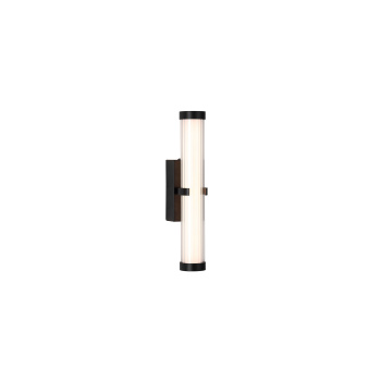 Svietidlá Searchlight - Clamp Wall Light - Black Metal, Ribbed Clear & Opal Diffuser | KÓD: 63124-1BK