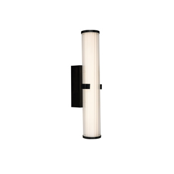 Svietidlá Searchlight - Clamp Wall Light - Black Metal, Ribbed Clear & Opal Diffuser | KÓD: 63125-1BK