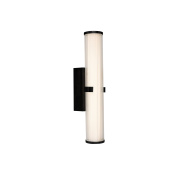 Clamp LED Bathroom Wall Light-Black Metal & Opal Glass, IP44