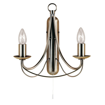 Svietidlá Searchlight - Maypole 2Lt Wall Light - Antique Brass Metal | KÓD: 6342-2AB