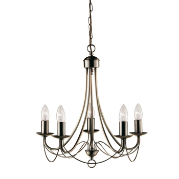 Svietidlá Searchlight - Maypole 5Lt Pendant - Antique Brass Metal | KÓD: 6345-5AB